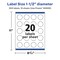 Avery Matte White Removable Round Labels with Sure Feed Technology, Print-to-the-Edge, 1.5" diameter